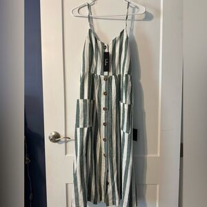 Lulus Linen Striped Dress
